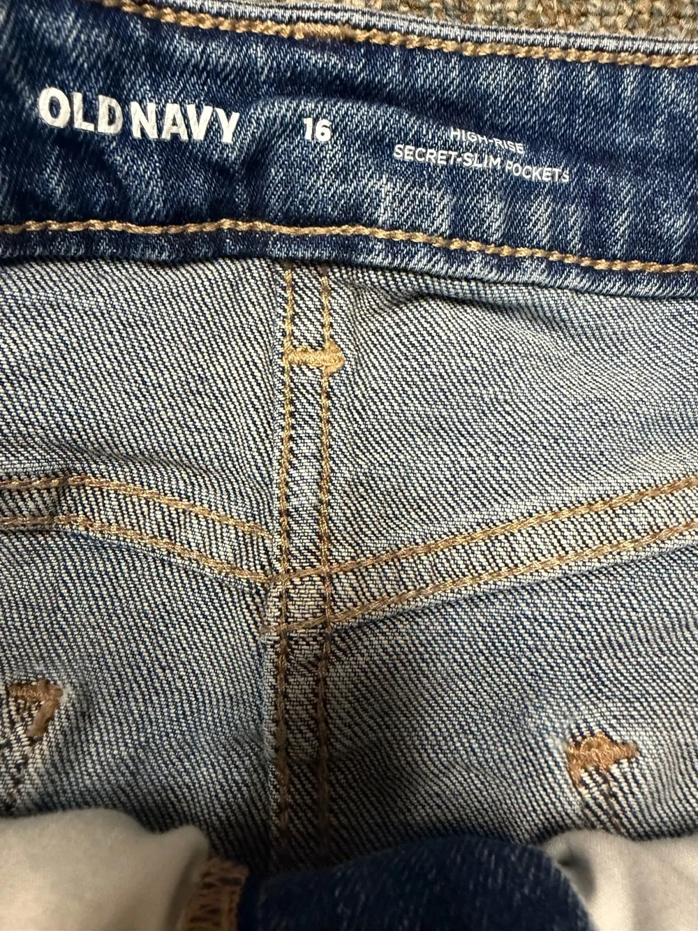Old Navy Size 16 High Rise Button Front Denim Mini Skirt Medium Wash